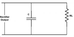 Half wave rectifier diagram with capacitor filter