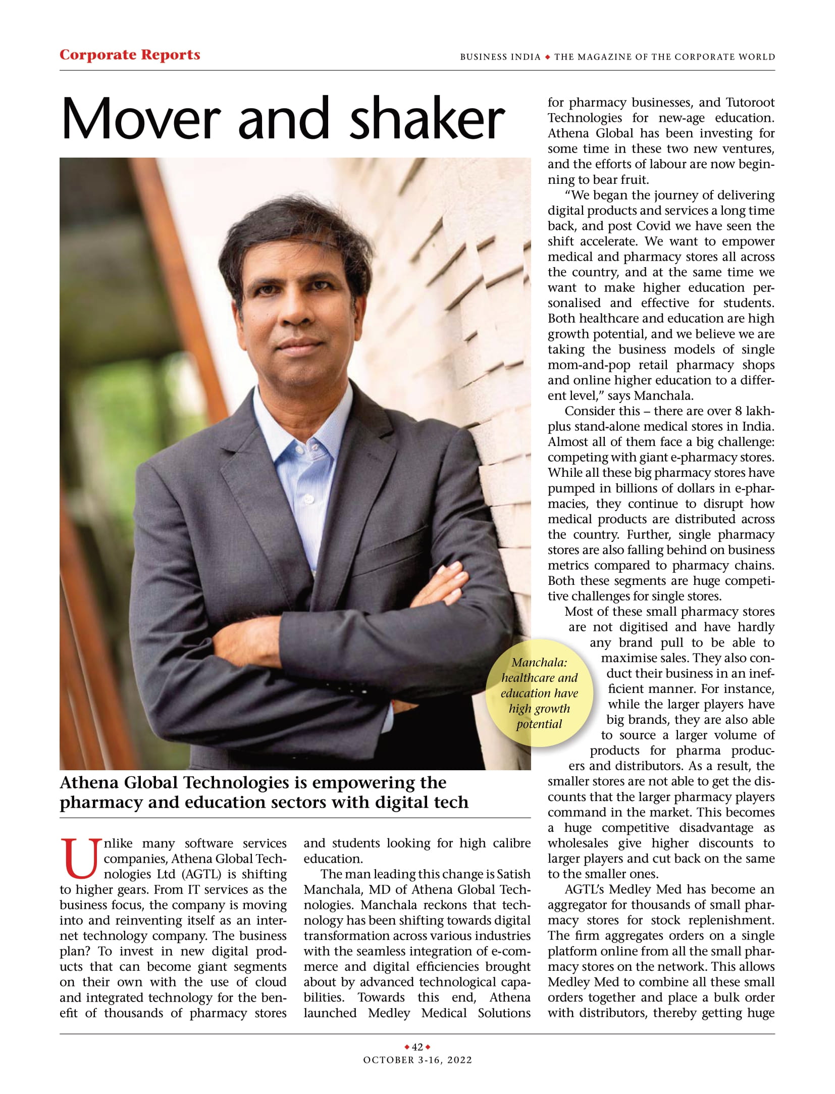 Tutoroot in the Business India Magazine - Page-1